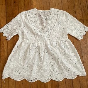 White Eyelet Top
